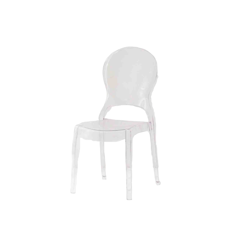 Plastic Chair PC (4 Chairs) - Transparent PC Material | LEUKHOME