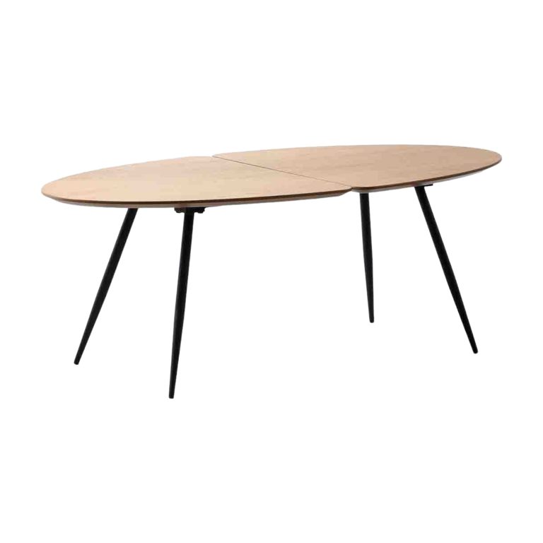 Coffee Table MDF Oak Veneer - Light Retro Style | LEUKHOME