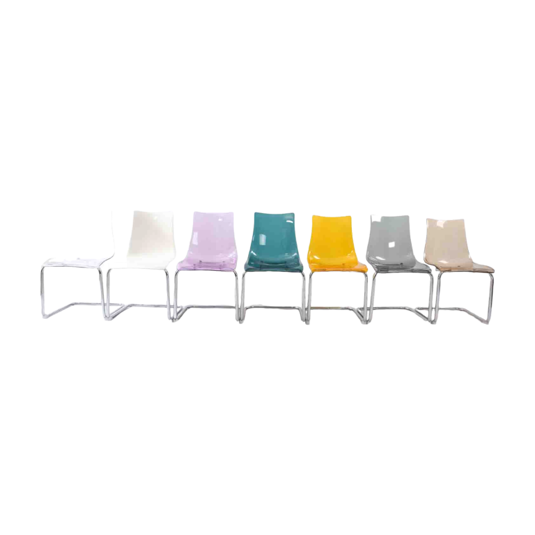 Plastic Chair (2 Chairs) - Transparent & Elegant | LEUKHOME