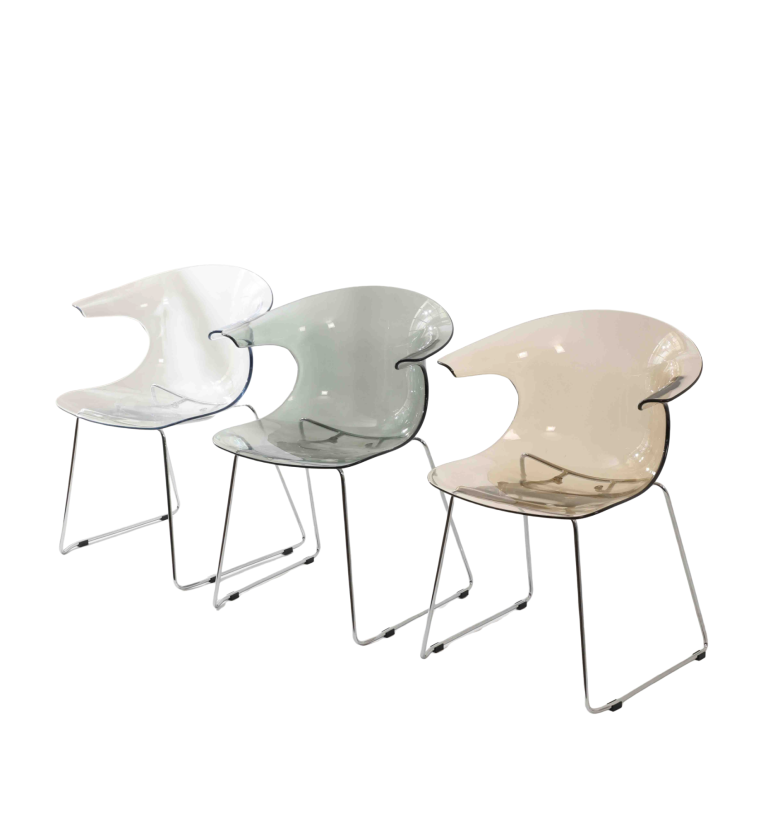 Plastic Chair (4 Chairs) - Transparent Acrylic | LEUKHOME
