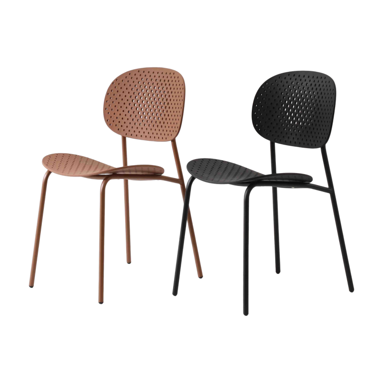 Plastic Chair PP (4 Chairs) - Perforated Backrest | LEUKHOME