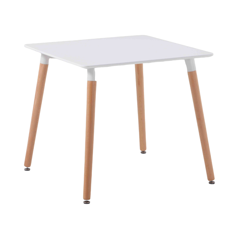Dining Table - White Top with Natural Wood Legs | LEUKHOME