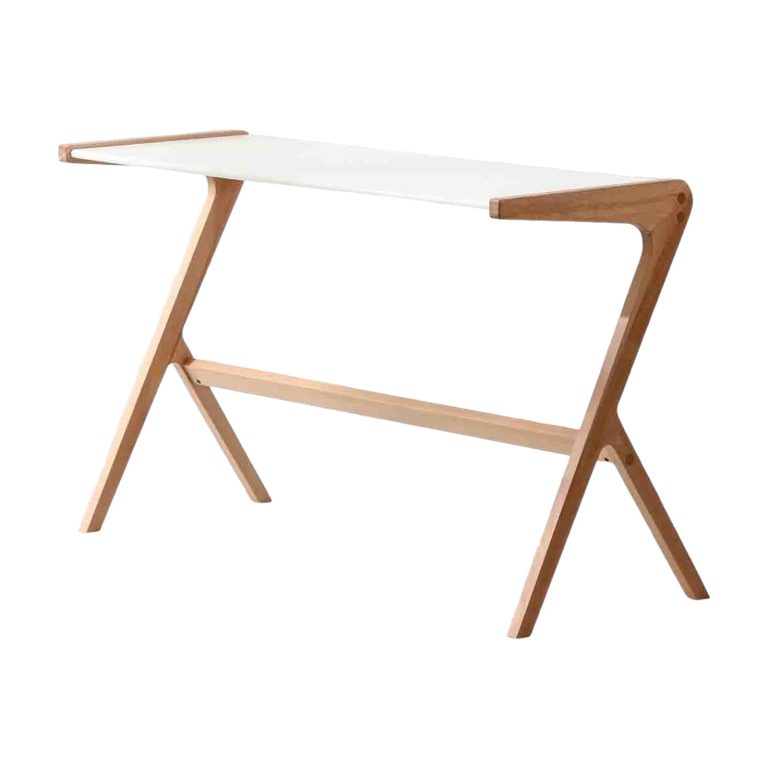 Office Table. X - shaped Solid Wood Frame | LEUKHOME