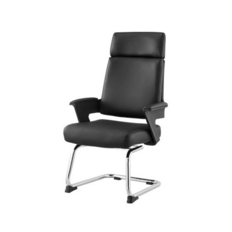 Black PU Upholstered Office Chair - Durable & Comfortable | LEUKHOME