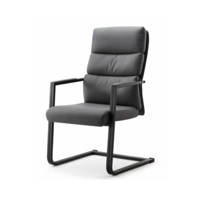 Black PU Upholstered Office Chair - Comfort & Durability | LEUKHOME