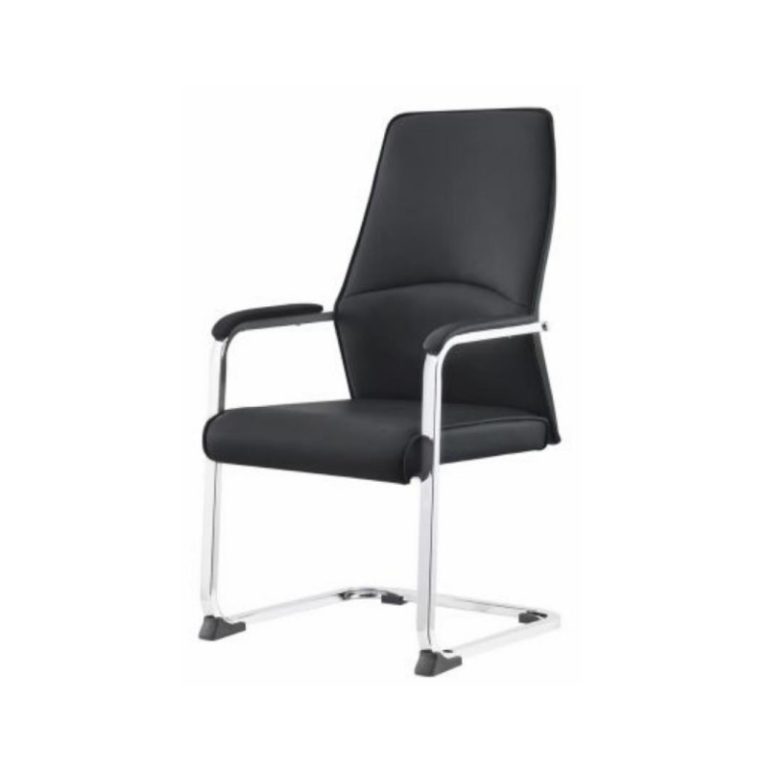 Black PU Upholstered Office Chair - Wear - resistant Leather | LEUKHOME