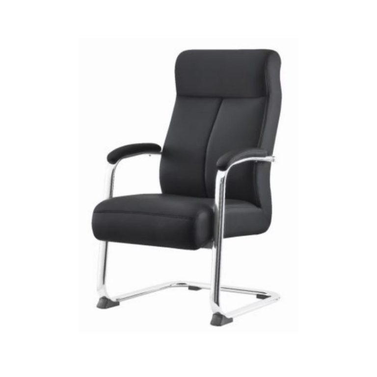 Black PU Upholstered Office Chair - Comfortable & Easy Clean | LEUKHOME