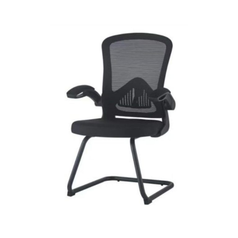 Ergonomic Design Office Chair - All - black Mesh & Bow Steel Frame | LEUKHOME