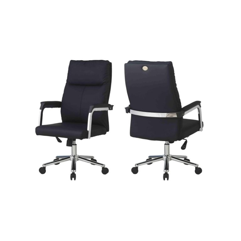 Black PU Ergonomic Office Chair - Flexible Adaptation | LEUKHOME
