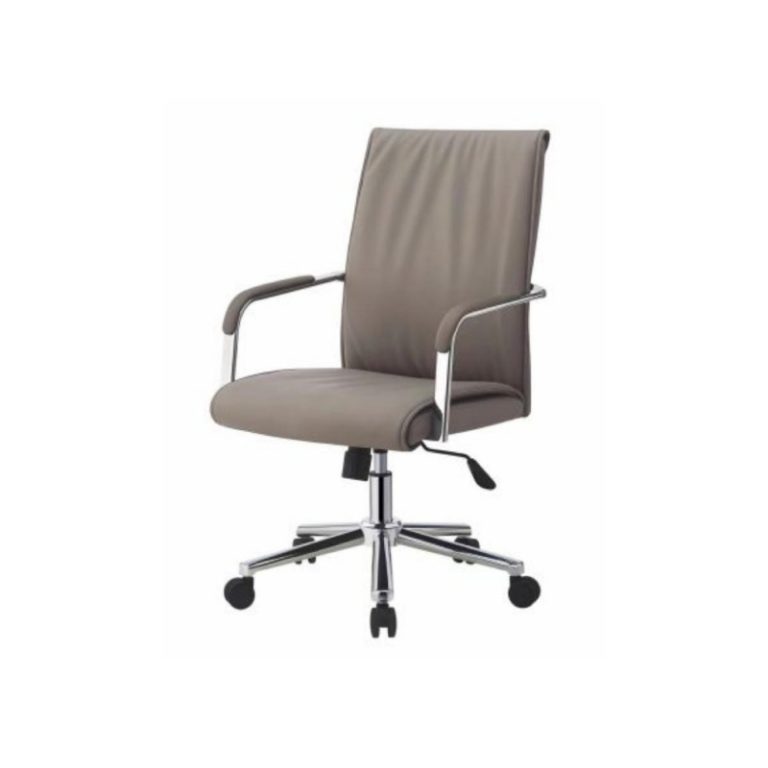 Grey PU Ergonomically Designed Office Chair with Wheels | LEUKHOME