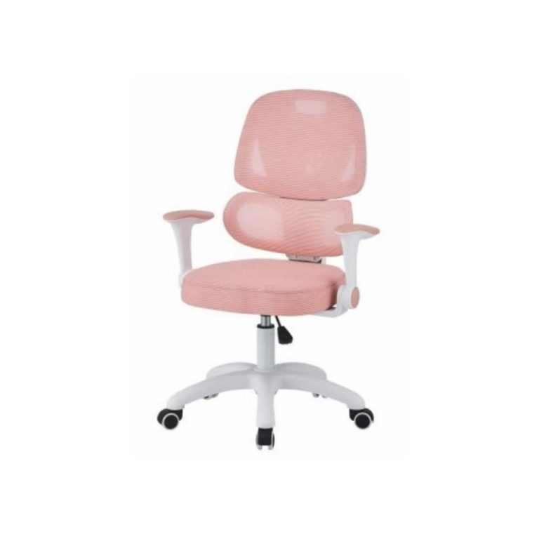 Ergonomic Design Office Chair with Wheels - Pink Stripe Design | LEUKHOME